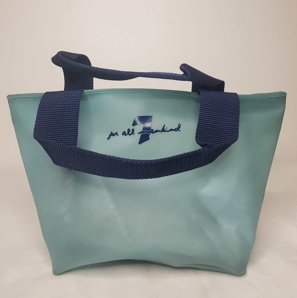 7 for All Mankind Bag - small jelly handbag with blue writing